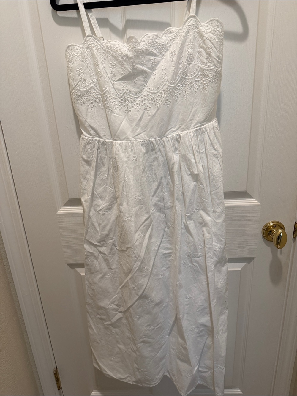 Gap factory.  White Eyelet Sundress with Spaghetti Straps. NWOT